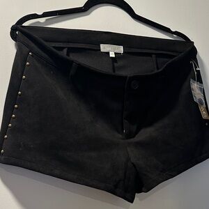 NWT suede feel good Black Stud-Trim Women's Shorts